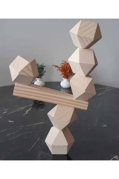 Moccotoys Waldorf Ahşap Denge Oyunu Masif 6 Lı