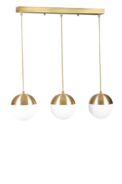 Lumexx White Glass Globe 3 Row Antique Pendant Lamp