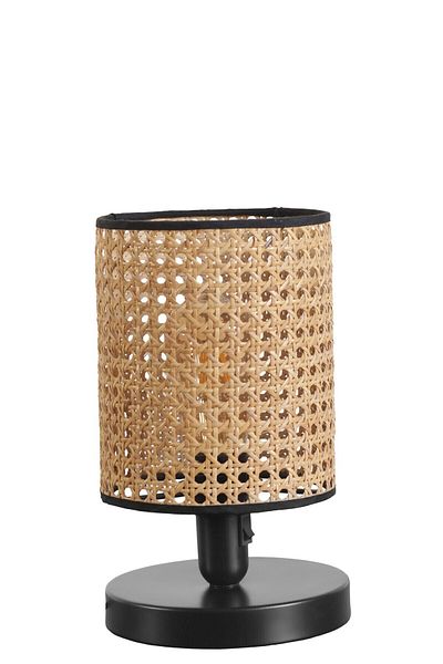 Lumexx Black Rattan Lampshade Moon Table Lamp