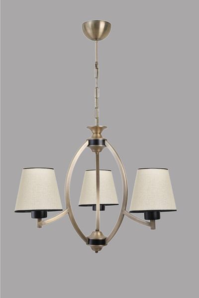 Lumexx Paul 3-Piece Antique Chandelier with Open Wicker Lampshade