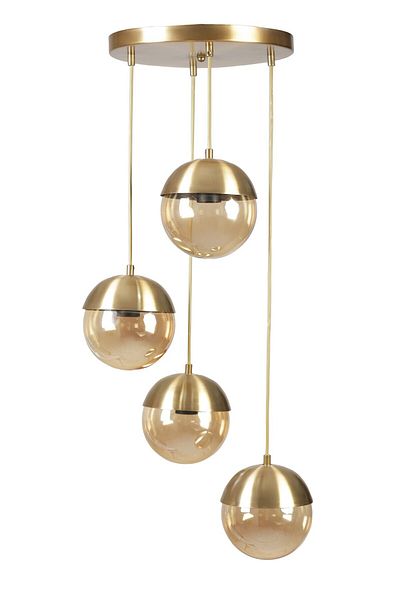 Lumexx Globe Set of 4 - Pendant Lamp with Tray and Honey Glass