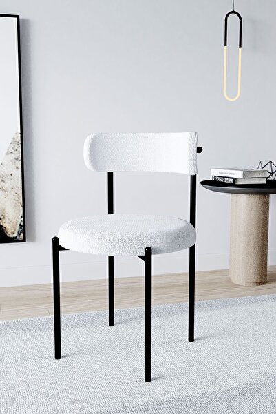 Dekoport Eylül 4 Adet Sandalye Bukle-Tedy Kumaş MASASIZ 4 Sandalye