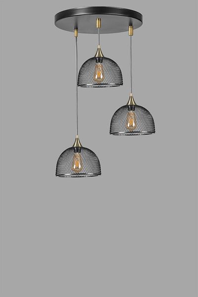 Lumexx ROTA Set of 3 Black Tray Pendant Lamp