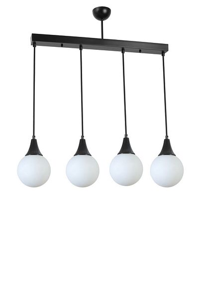 Lumexx AFRA 4 Row Black and White Glass Pendant Lamp Set
