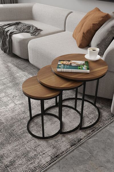 Dekoport C Zigon Sehpa - Koyu Ceviz Suntalam