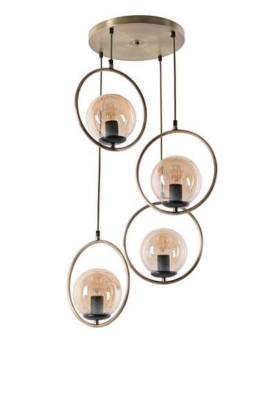 Lumexx Ring 4 - Antique Pendant Lamp with Tray and Honey Glass