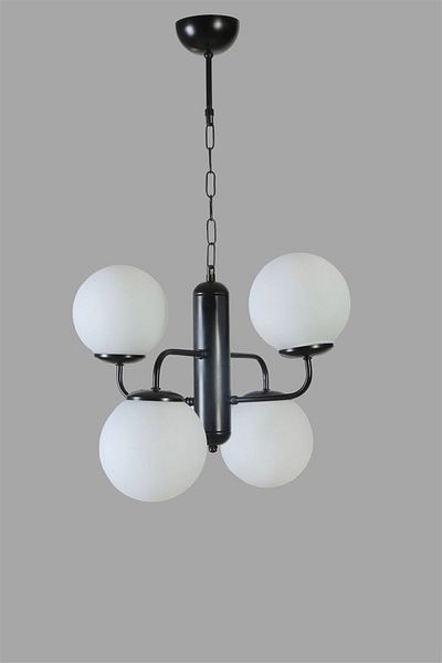 Lumexx PEKİN Set of 4 Black and White Glass Chandelier