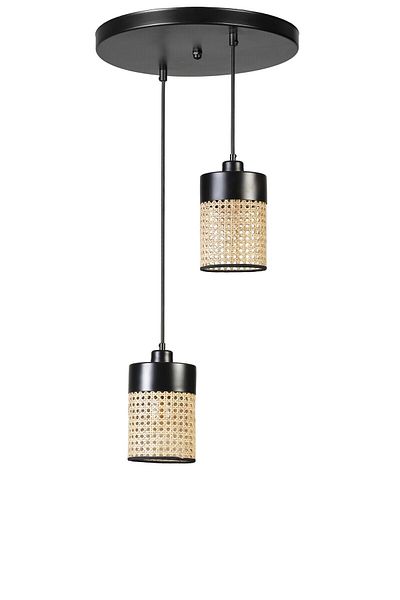 Lumexx ZEUS Set of 2 Black Tray Pendant Lamp