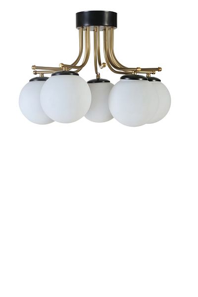 Lumexx ROMA Set of 5 Black and White Glass Chandelier