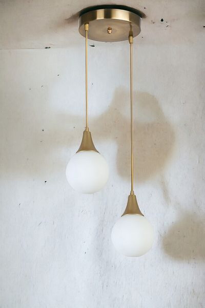 Lumexx AFRA White Glass Pendant Lamp with 2 Trays