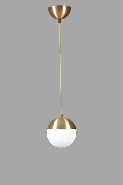 Lumexx White Glass Globe Single Antique Pendant Lamp