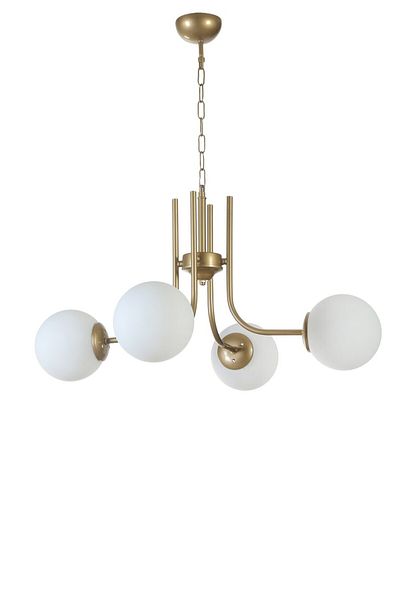 Lumexx NEVADA 4-Piece White Glass Antique Chandelier Set