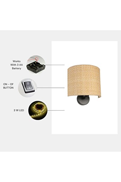 Lumexx YENİ HASIR PİLLİ RATTAN ABAJURLU OVAL APLİK