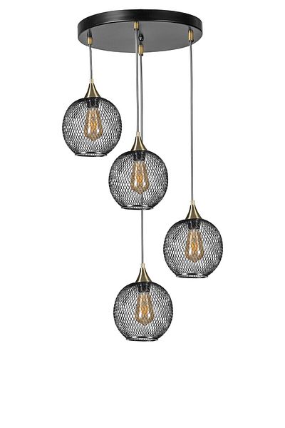 Lumexx JUPITER Set of 4 Black Tray Pendant Lamp