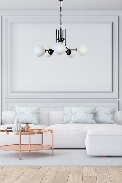 Lumexx NEVADA Set of 5 Black and White Glass Chandelier