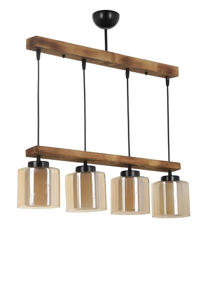 Lumexx David 4-Piece Burnt Honey Glass Pendant Set