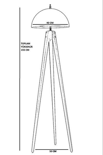 Lumexx TRİPOD SİYAH BÜYÜK RETRO BAŞLIKLI LAMBADER