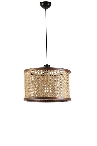 Lumexx Gizem Large Single Walnut Ratnan Pendant Lamp