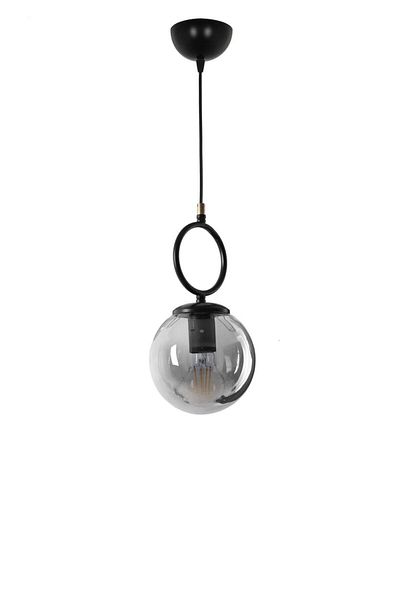 Lumexx Morino Black Smoked Glass Single Pendant Lamp