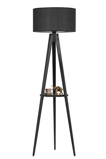 Lumexx SEHPALI TRİPOD SİYAH SİLİNDİR SİYAH ABAJURLU LAMBADER