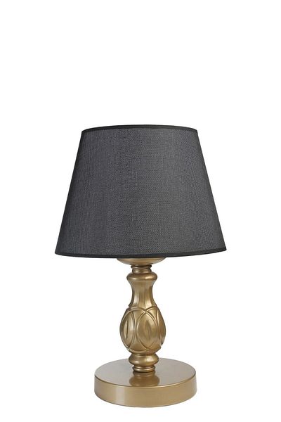 Lumexx Olympic Antique Table Lamp with Wicker Black Lampshade