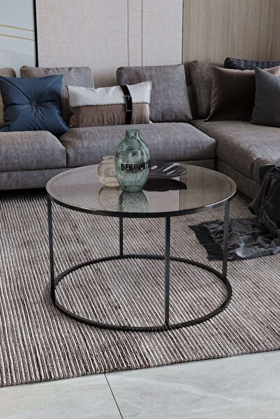 Dekoport Royal Orta Sehpa - Şeffaf Cam-60 Cm