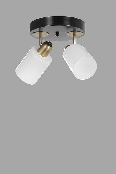 Lumexx Black and White Nomi Chandelier - Glass with 2 Trays