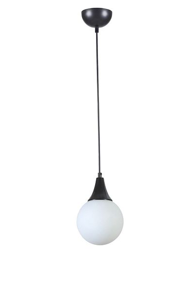 Lumexx Black and White Glass Afra Single Pendant Lamp