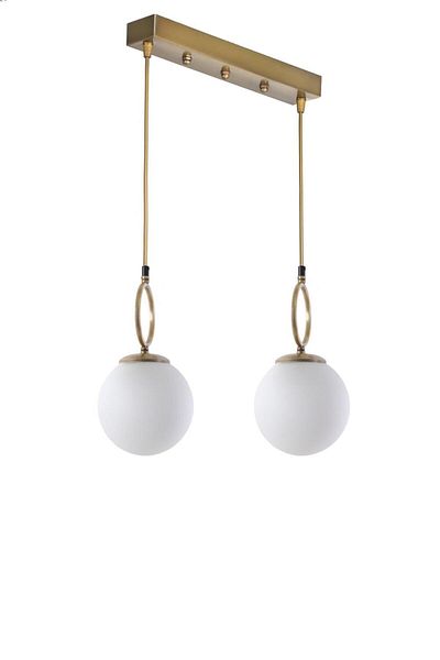Lumexx Morino 2-Piece White Glass Pendant Lamp Set