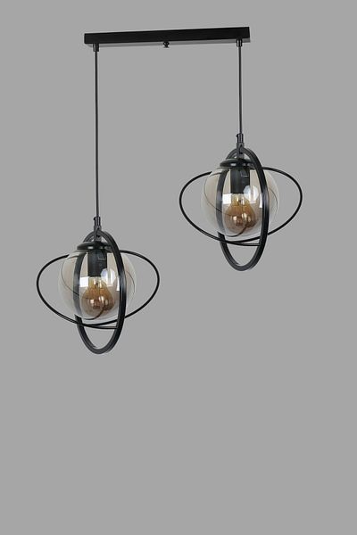 Lumexx NEPAL - Black Smoked Glass Pendant Lamp Set of 2