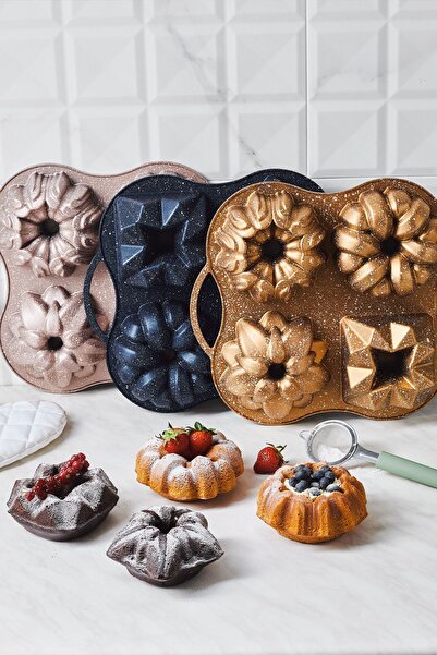 Karaca Φόρμα κέικ Cake Pro 4 τεμαχίων Rosegold Casting 35 εκ