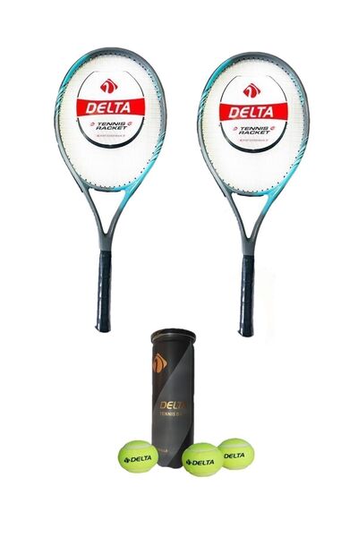 Delta 2 Adet Flame 27 İnç Tek Parça L1 Grip Tenis Raketi + 2 Adet Tenis Çanta...