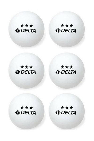 Delta 3 Star White 6 Pieces Table Tennis Balls Pompom Balls
