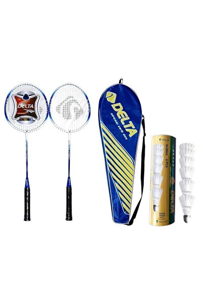 Delta 2 Adet Deluxe Tek Parça Badminton Raketi + Çantası + 6 Adet Orta Hız Ba...