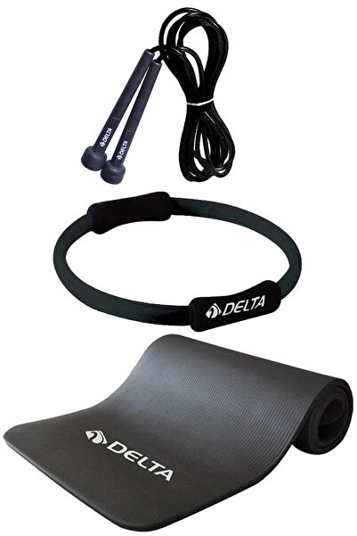 Delta وسادة بيلاتيس 15 مم 35 سم مجموعة حبل القفز على شكل دائرة بيلاتيس