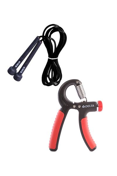 Delta 5-60 Kg Hardness Adjustable Resistance Hand Spring & Length Adjustable Jump Rope