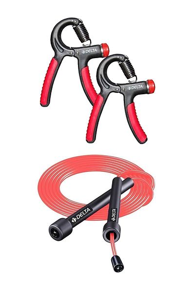 Delta 5-60 Kg Hardness Adjustable 2 Pieces Resistant Hand Spring Length Adjustable Jump Rope Set