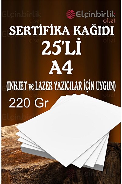 elçinbirlik A4 Sertifika Kağıdı Kalın Kartuşlu Mürekkepli Tüm Yazıcılara Uygu...