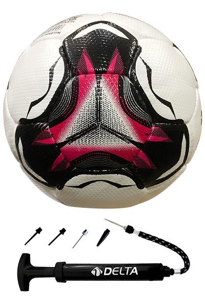 Delta Glow Hand Stitched Size 4 Dura-Strong Futsal Ball + Multifunctional Ball Pump Double Set