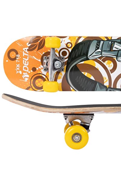 Delta Standart 80 Cm Uzunluk Altı Desenli Üstü Zımparalı 100 Kg Taşıma Kapasiteli Silikon Teker Kaykay