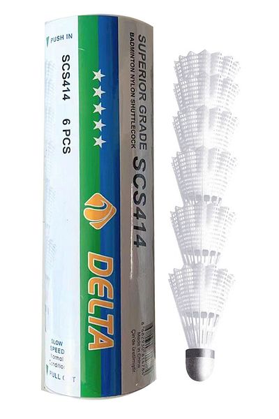 Delta 6 Pieces of Mushroom Head Deluxe Badminton Balls in Practice Box for Beginners with Balanced Speed