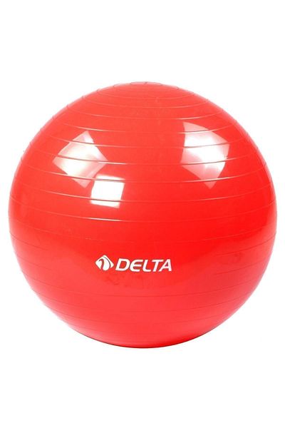 Delta 55 Cm Deluxe Red Pilates Ball - Suitable for 140 Cm and 159 Cm Height Range (No Pump)