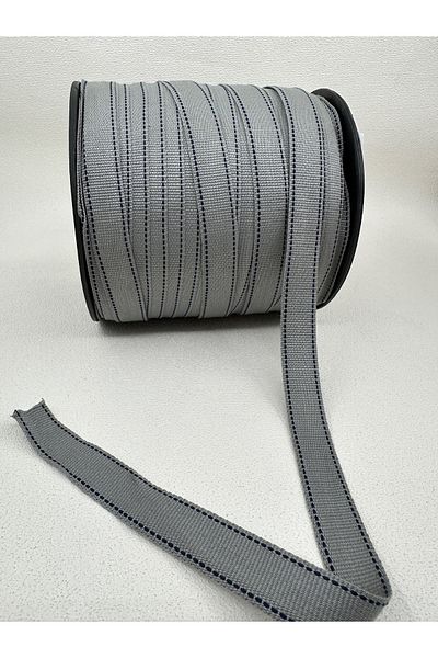 paşateks since 1995 şekil 5 Meters Light Gray 2 cm Edge Striped Woven Ribbon