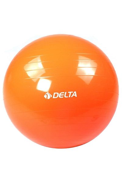 Delta 55 Cm Deluxe Orange Pilates Ball - Suitable for 140 Cm and 159 Cm Height Range (No Pump)
