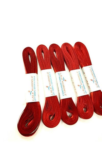 yörük tuhafiye 1 cm Satin Red Ribbon - 5 Balls 50 Mt.