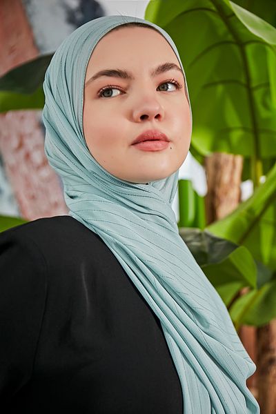Scarf Şal din şifon cu sclipici transparent - Ice Blue -