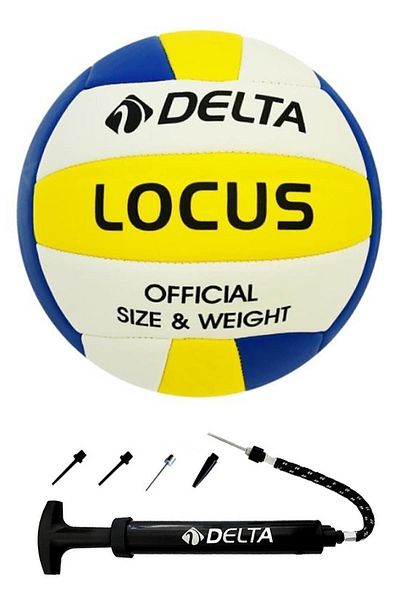 Delta Locus Size 5 Stitched Volleyball Ball and Pump Set