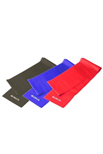 Delta 3 Adet Pilates Bandı Plates Egzersiz Direnç Lastiği Seti (Uç Kısmı Açık)
