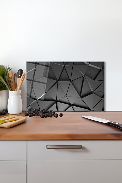 Vosevu Geometric Patterned Black Board - Silicone Leg, Heat Resistant, Presen...