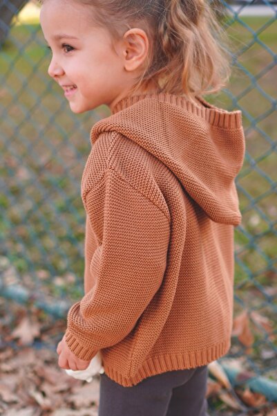 Vennusbaby 100% Cotton Hooded Children's Knitwear Cardigan